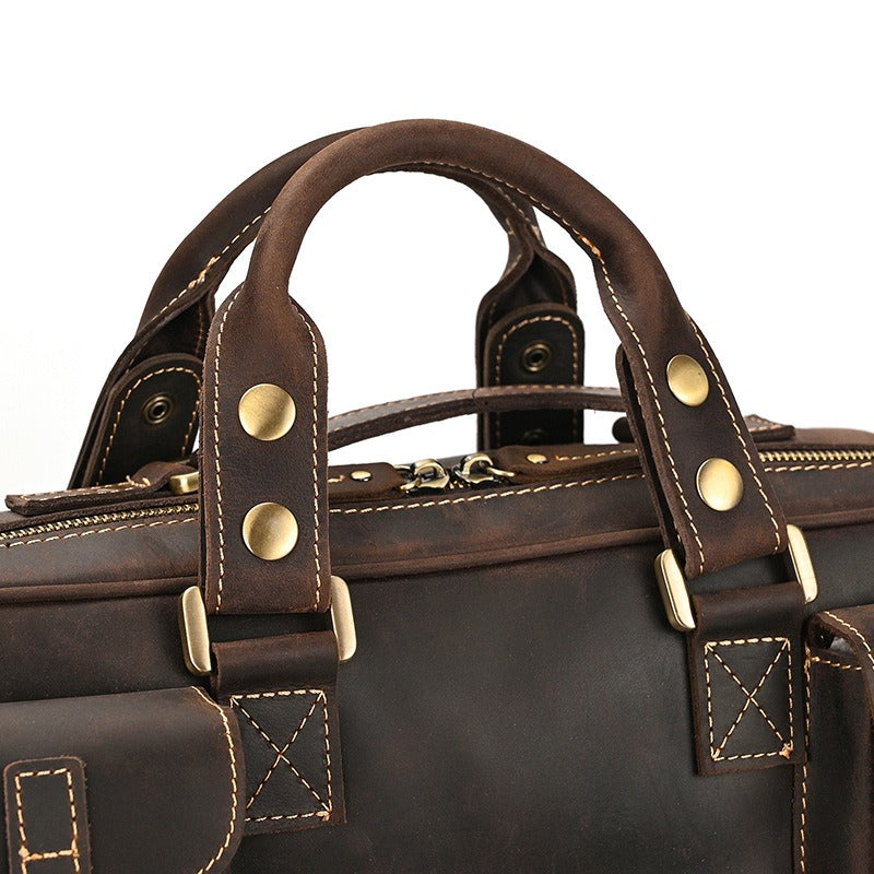 Leather Laptop Briefcase for Work and Travel
