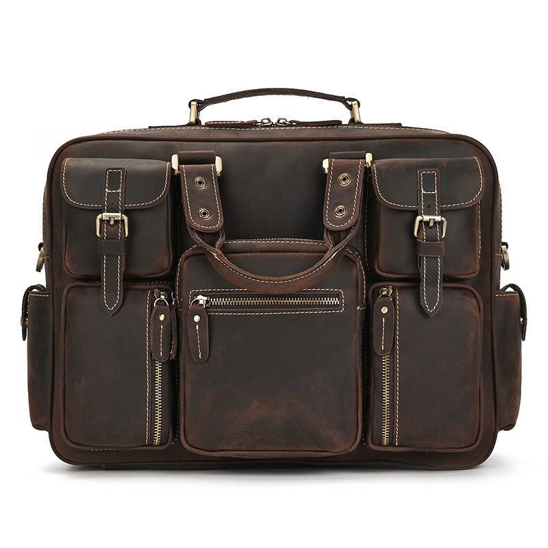 Leather Laptop Briefcase for Work and Travel