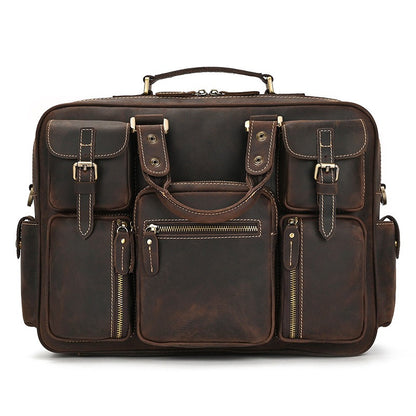 Leather Laptop Briefcase for Work and Travel