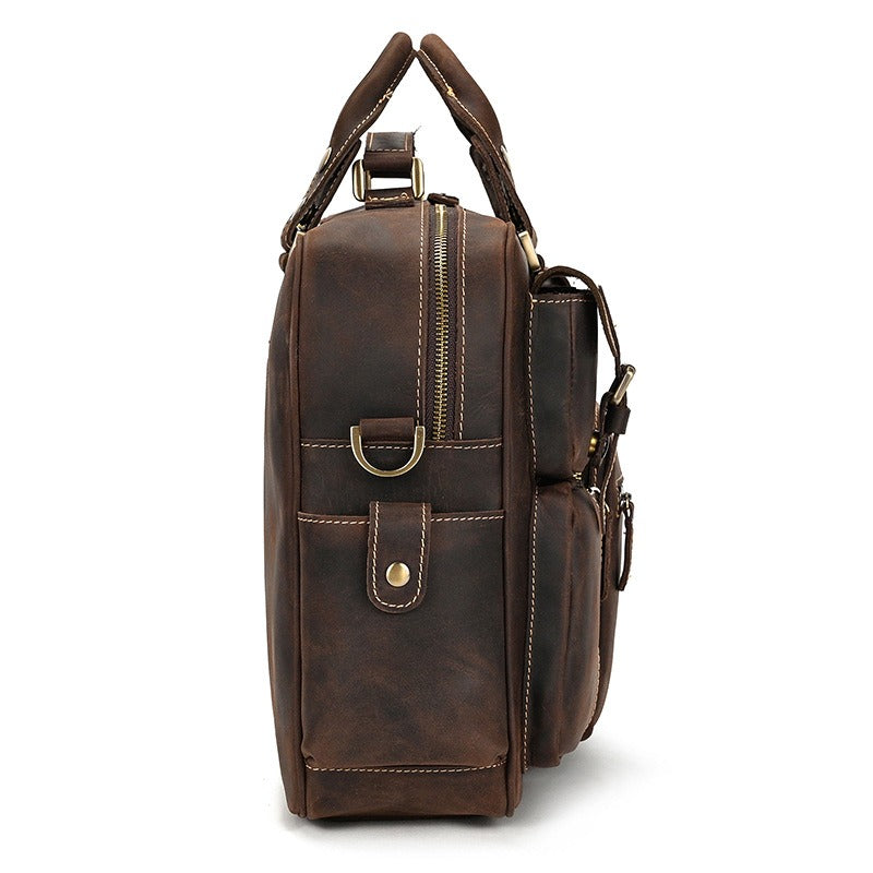 Leather Laptop Briefcase for Work and Travel
