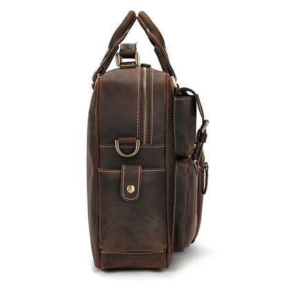 Leather Laptop Briefcase for Work and Travel