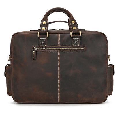 Leather Laptop Briefcase for Work and Travel