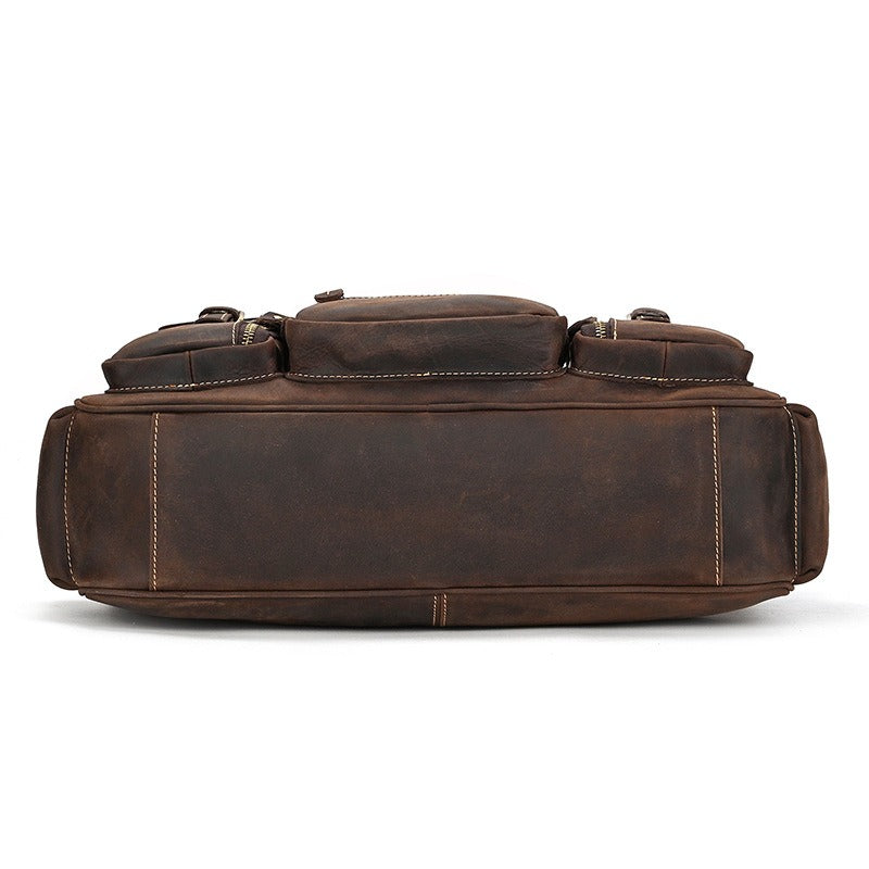 Leather Laptop Briefcase for Work and Travel