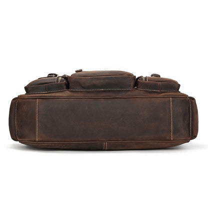 Leather Laptop Briefcase for Work and Travel