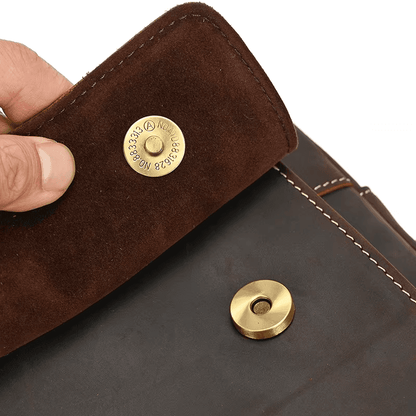 Men's Full Grain Leather Briefcase – Vintage Leather Laptop Bag Fits 15 Inch Laptop, Leather Business Messenger Bag for Work and Travel