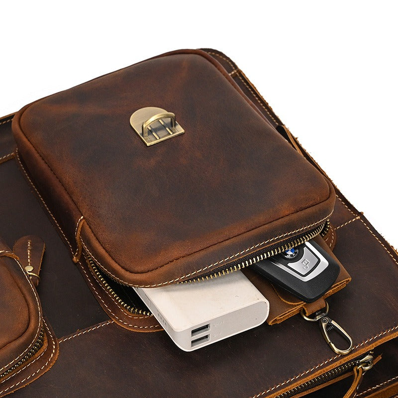 Men’s Leather Portfolio Messenger Bag