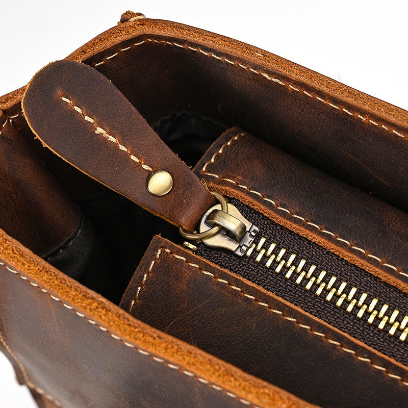 Men’s Leather Portfolio Messenger Bag