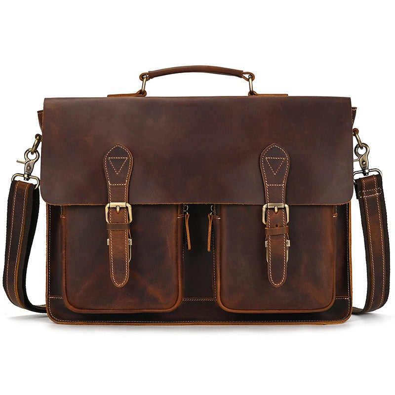 Men’s Leather Portfolio Messenger Bag