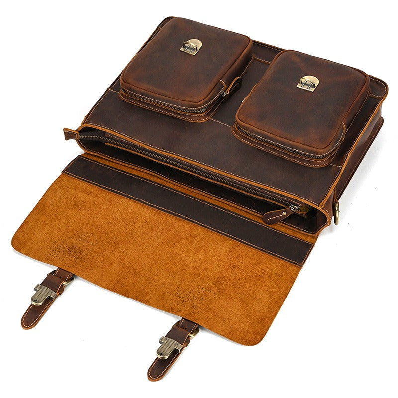 Men’s Leather Portfolio Messenger Bag