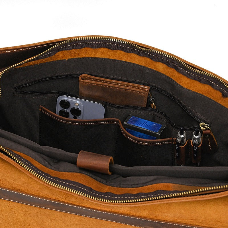 Men’s Leather Portfolio Messenger Bag