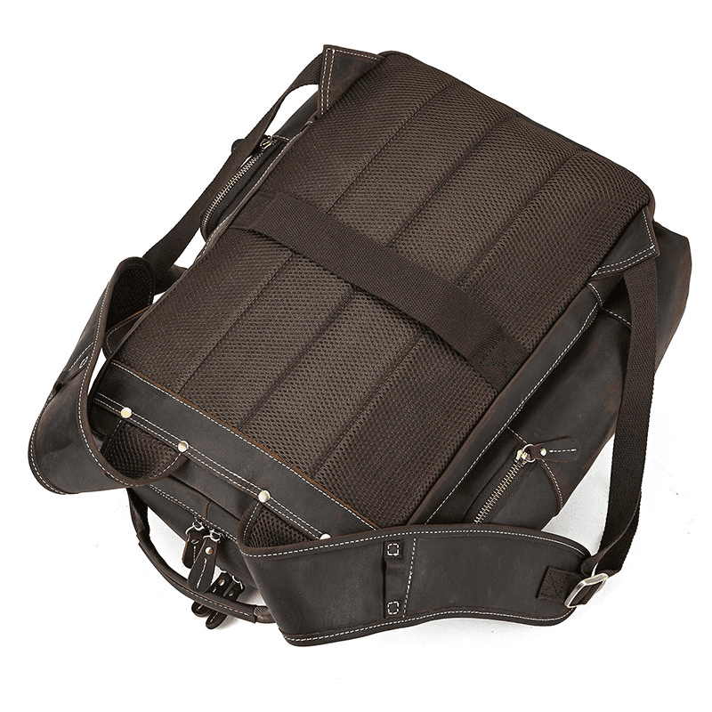 Men’s Full Grain Leather Laptop Backpack – Vintage Leather Business Backpack Fits 15.6 Inch Laptop, Leather Travel Backpack for Work and Travel