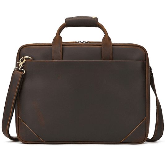 Mens Leather Bag Laptop Sophisticated Briefcase Style