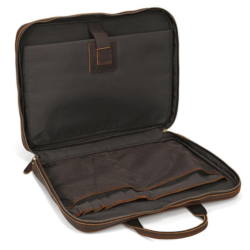 Mens Leather Bag Laptop Sophisticated Briefcase Style