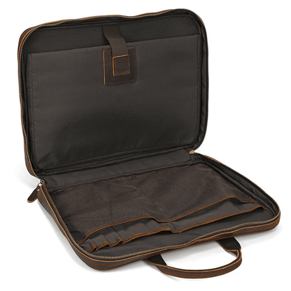 Mens Leather Bag Laptop Sophisticated Briefcase Style
