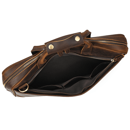 Mens Leather Bag Laptop Sophisticated Briefcase Style