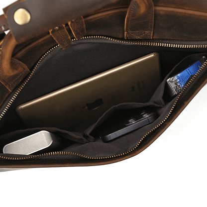 Mens Leather Bag Laptop Sophisticated Briefcase Style