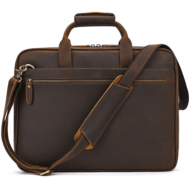 Mens Leather Bag Laptop Sophisticated Briefcase Style