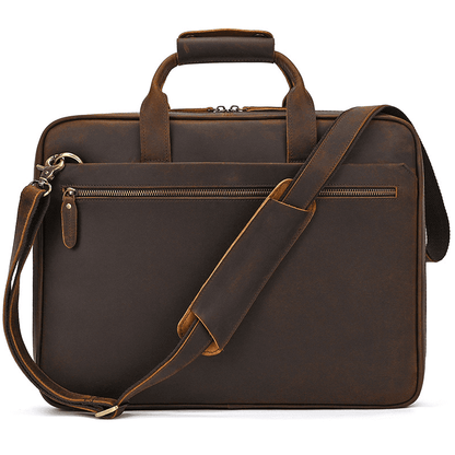 Mens Leather Bag Laptop Sophisticated Briefcase Style