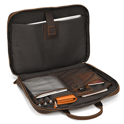 Mens Leather Bag Laptop Sophisticated Briefcase Style