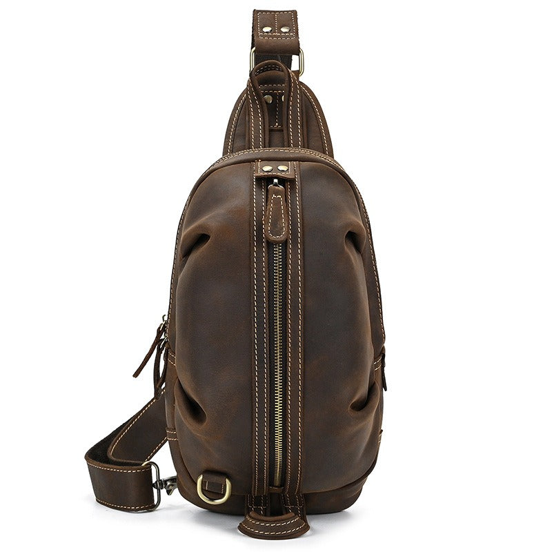 Premium Cross Body Brown Leather Bag Fanny Pack