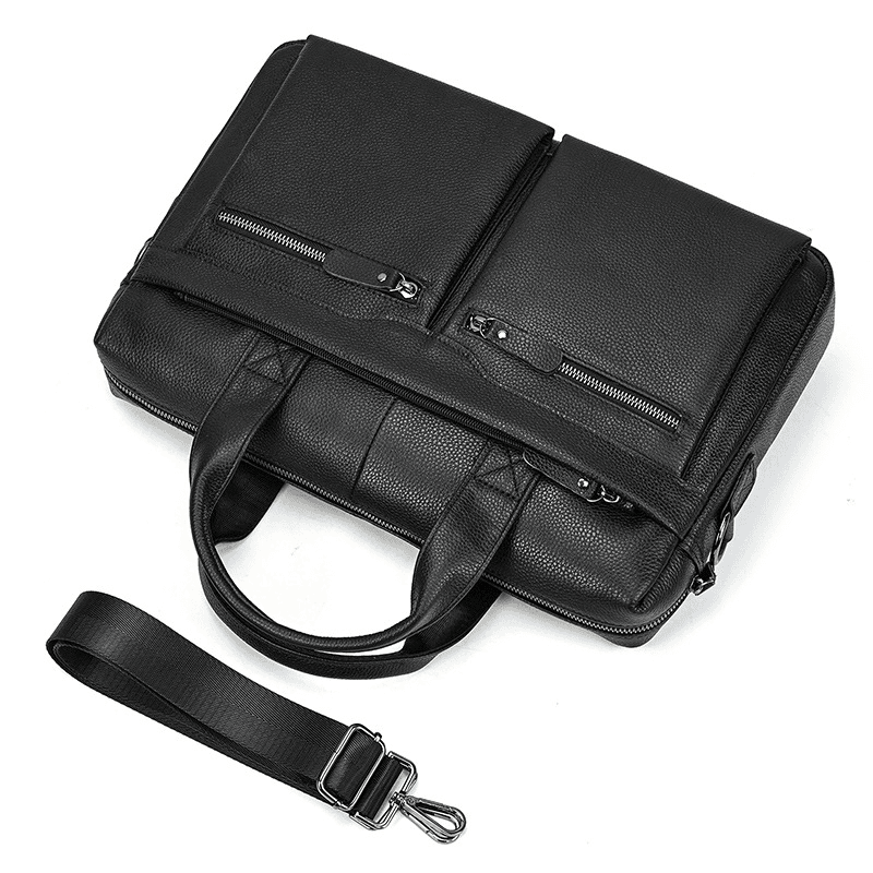 Real Leather Male Laptop Briefcase