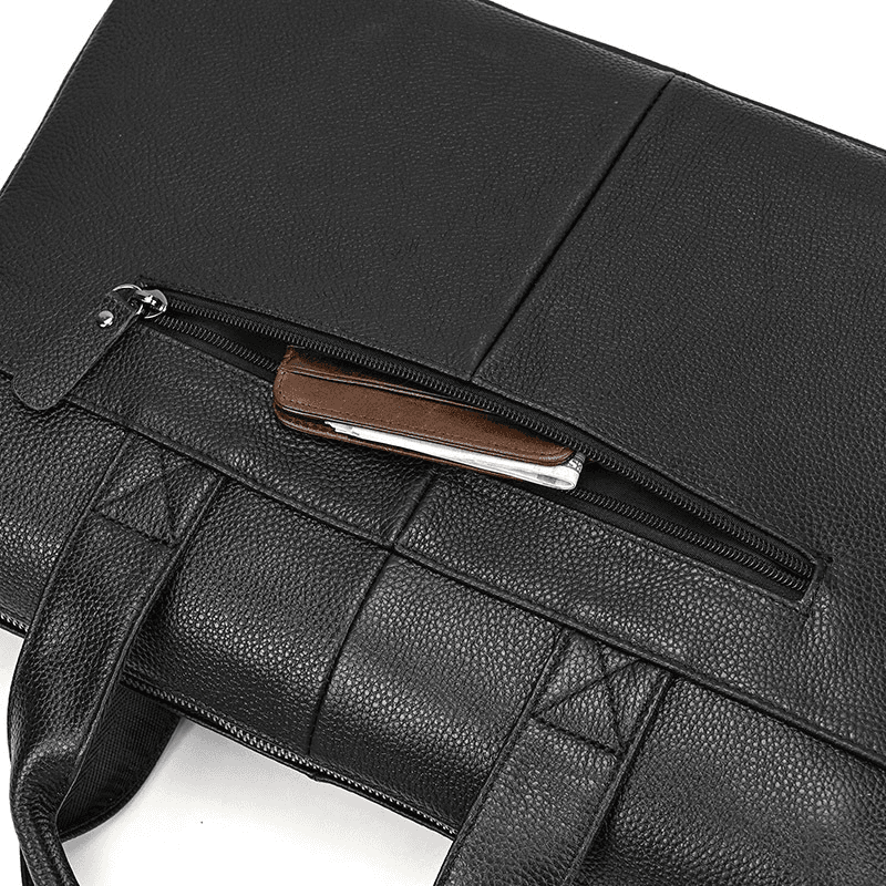 Real Leather Male Laptop Briefcase