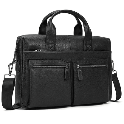 Real Leather Male Laptop Briefcase