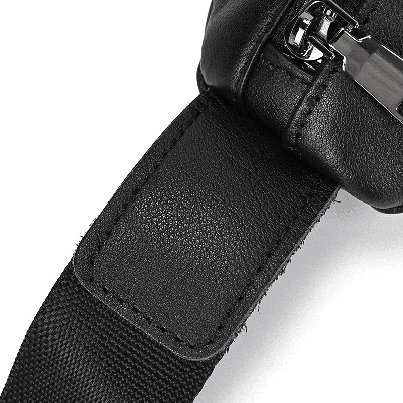 Stylish Black Leather Crossbody Bag Fanny Pack