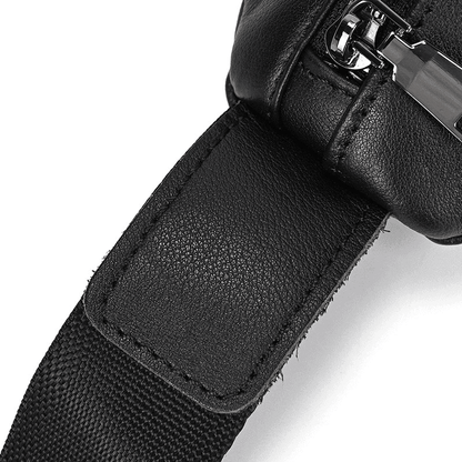 Stylish Black Leather Crossbody Bag Fanny Pack