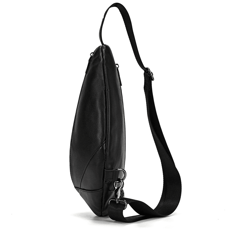 Stylish Black Leather Crossbody Bag Fanny Pack