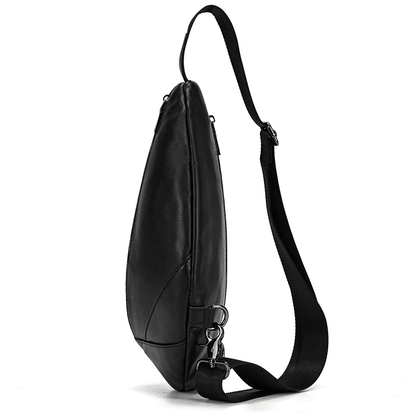 Stylish Black Leather Crossbody Bag Fanny Pack