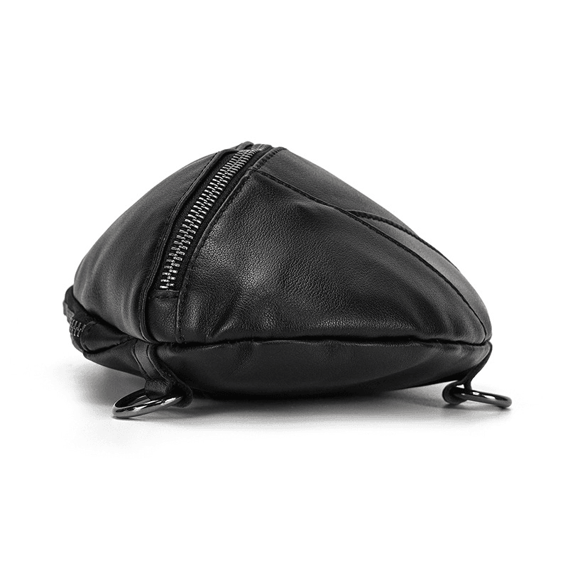 Stylish Black Leather Crossbody Bag Fanny Pack