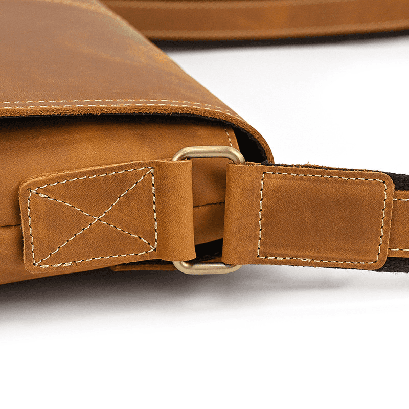 Top-Grain Leather 13" iPad Messenger – Handmade, Travel Ready