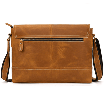 Top-Grain Leather 13" iPad Messenger – Handmade, Travel Ready