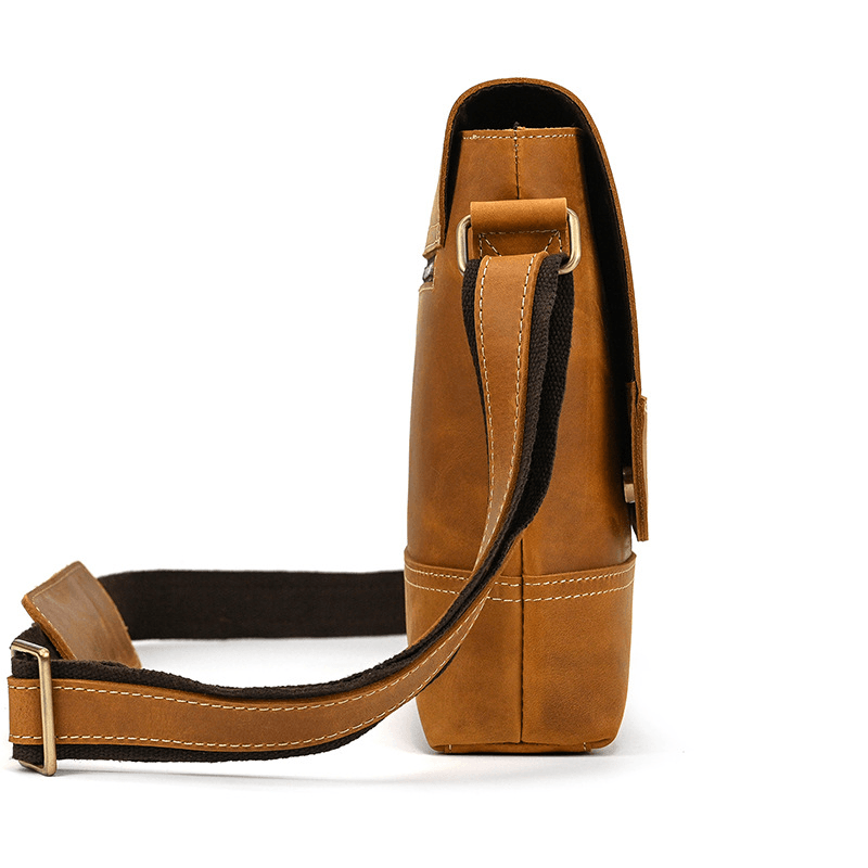 Top-Grain Leather 13" iPad Messenger – Handmade, Travel Ready