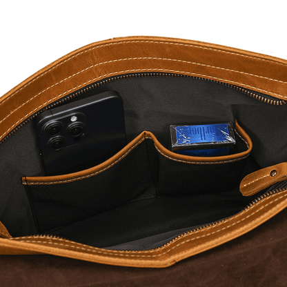 Top-Grain Leather 13" iPad Messenger – Handmade, Travel Ready
