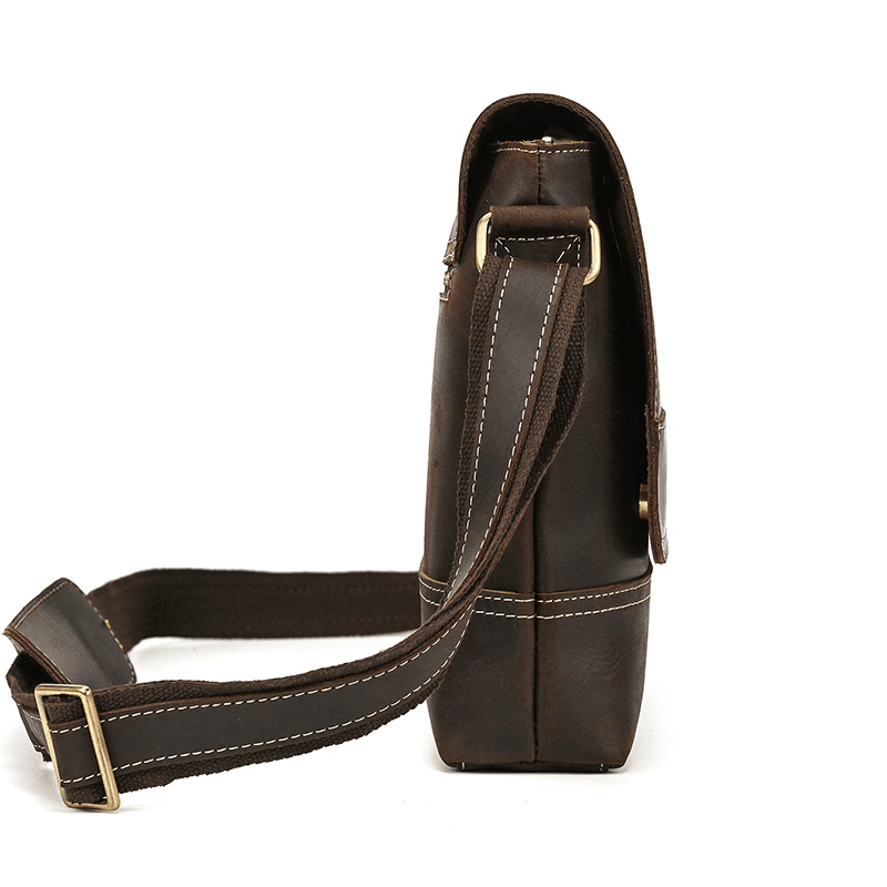 Top-Grain Leather 13" iPad Messenger – Handmade, Travel Ready