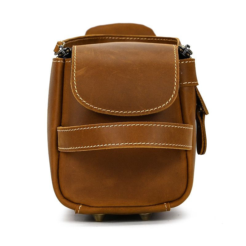 Vintage Full-Grain Leather Toiletry Bag for Men – Crazy Horse Leather Travel Dopp Kit