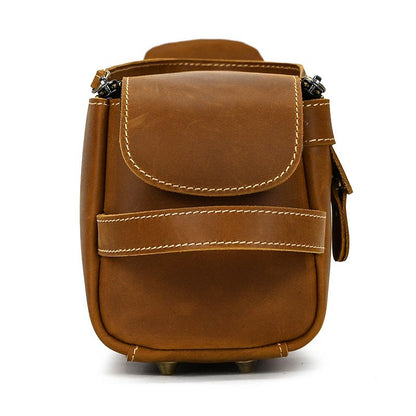 Vintage Full-Grain Leather Toiletry Bag for Men – Crazy Horse Leather Travel Dopp Kit