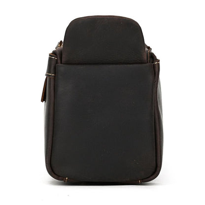 Vintage Full-Grain Leather Toiletry Bag for Men – Crazy Horse Leather Travel Dopp Kit