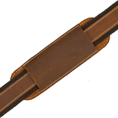 Vintage Full Grain Leather Camera Bag for Men – Handmade Shoulder & Crossbody Photography Bag