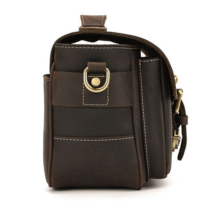 Vintage Full Grain Leather Camera Bag for Men – Handmade Shoulder & Crossbody Photography Bag