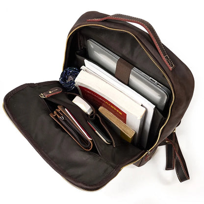 Single Zipper 15.6 inch laptop Retro Rucksack