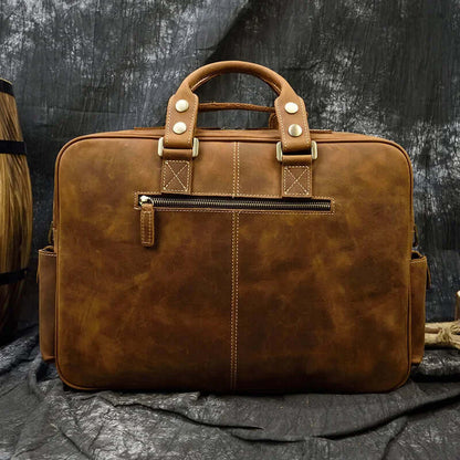 Leather Laptop Briefcase for Work and Travel