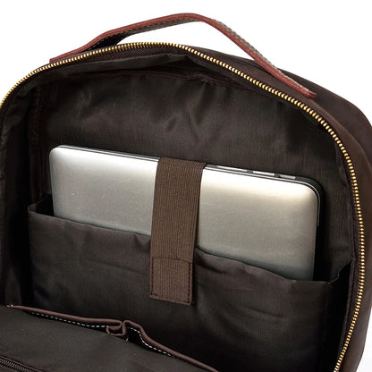 Single Zipper 15.6 inch laptop Retro Rucksack