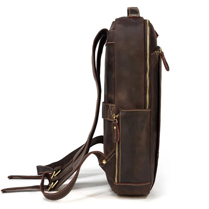 Single Zipper 15.6 inch laptop Retro Rucksack