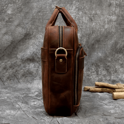 Classic Leather Bag for Laptop Men's Briefcase