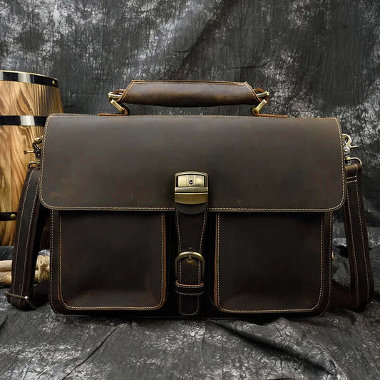 Leather Laptop Messenger Bag