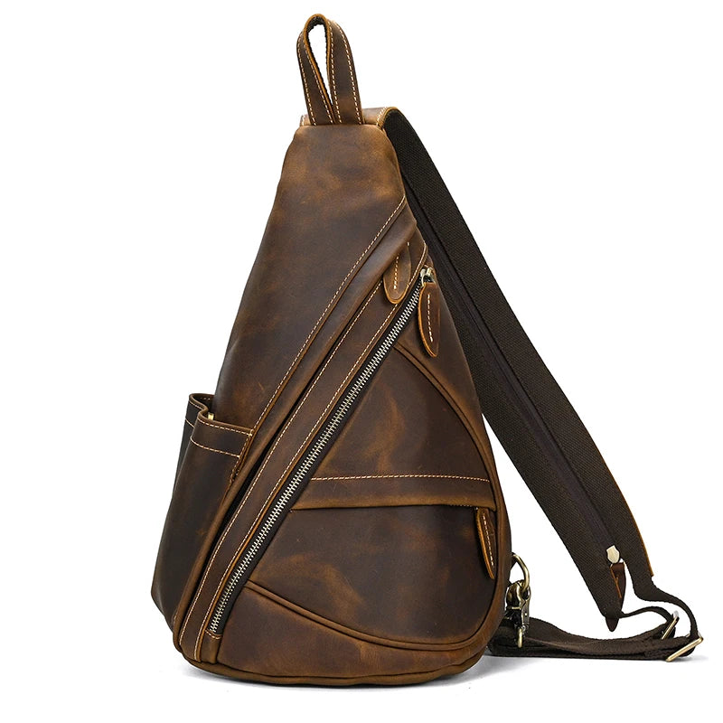 DHM bags-Brown leather sling bag 