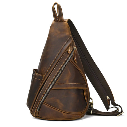 DHM bags-Brown leather sling bag 